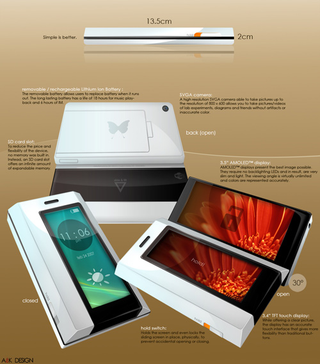 Illustration for article titled 15-Year-Old Designs Butterfly Concept Cellphone